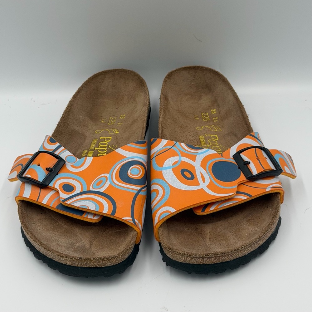 Birkenstock Kids Sandals with Orange and Blue Circles